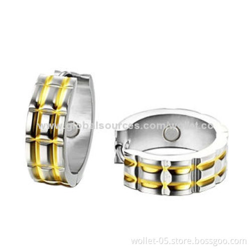 Wholesale Women's Stainless Steel Hoop Earrings, High-polished, IPG Plating